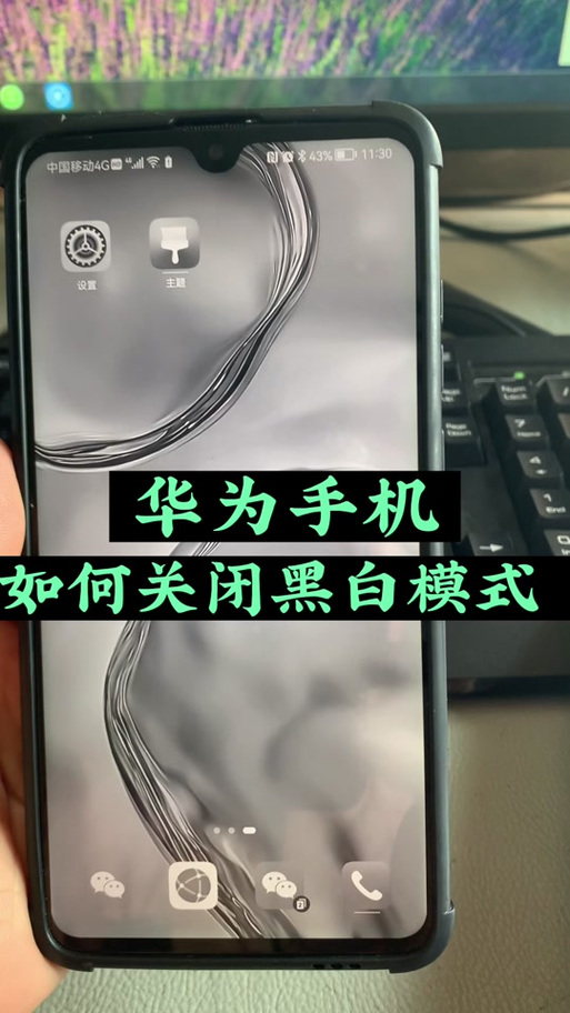 华为手机屏幕显示黑白