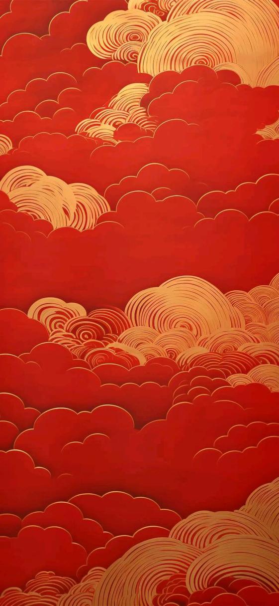 苹果x中国红壁纸