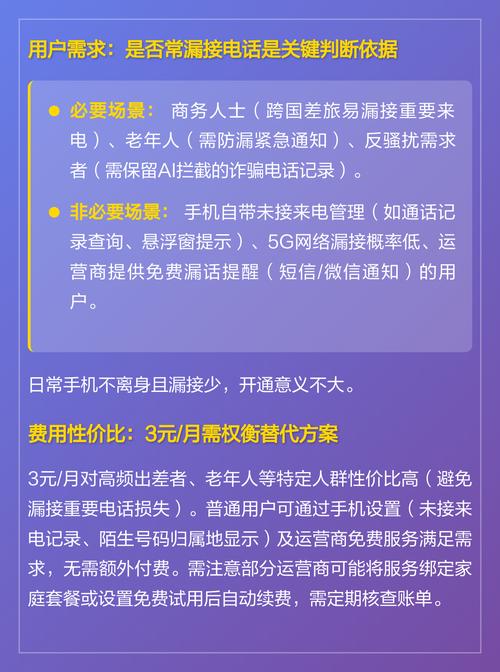 来电提醒标准版(3元)有必要吗