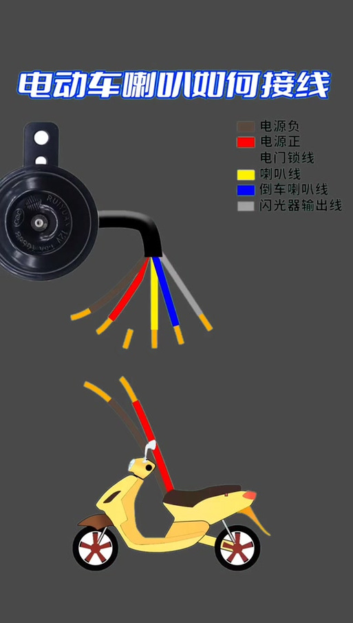 电瓶车喇叭线接线小窍门