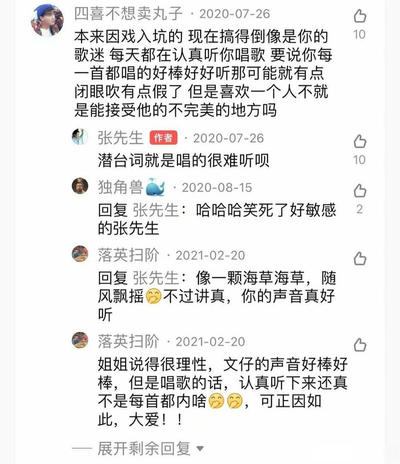 全民k歌那些评论的人