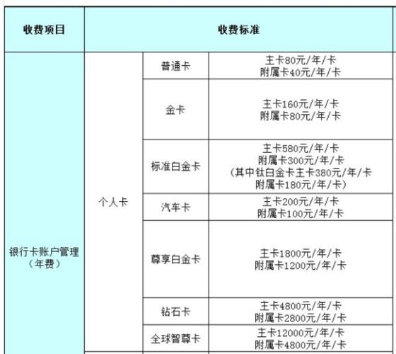 建设银行卡费一年多少钱