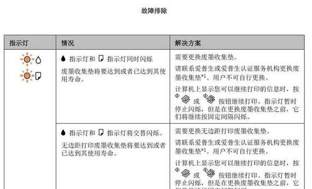 爱普生打印机墨水灯一直闪