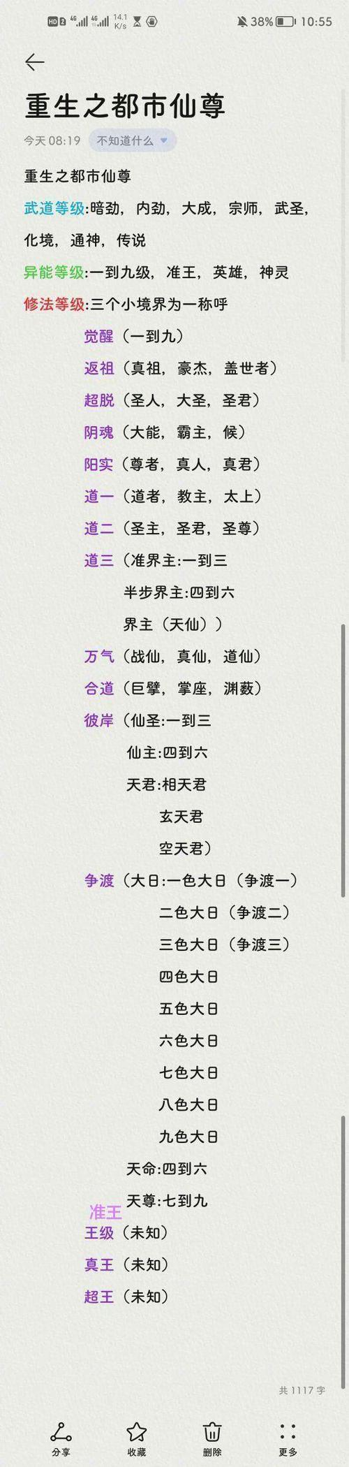 玄幻小说境界划分标准