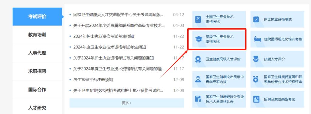 卫生高级职称考试网上报名入口