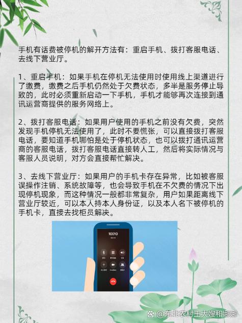 手机不欠费被停机的解决方法
