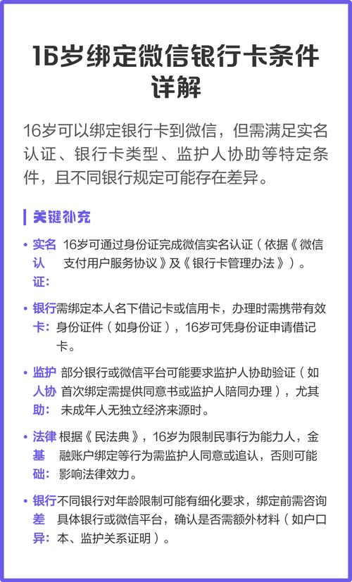 16岁绑定微信银行卡