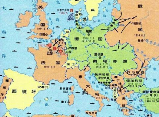 一战前世界地图高清