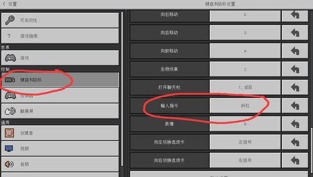 我的世界指令指令输入设置