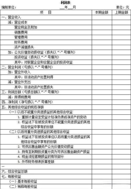 资产负债表及利润表模板截图2