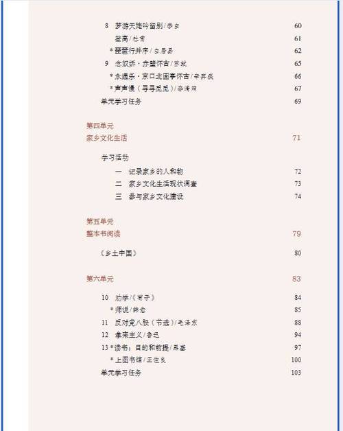 高中语文必修一目录
