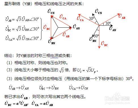 星形连接线电压和相电压