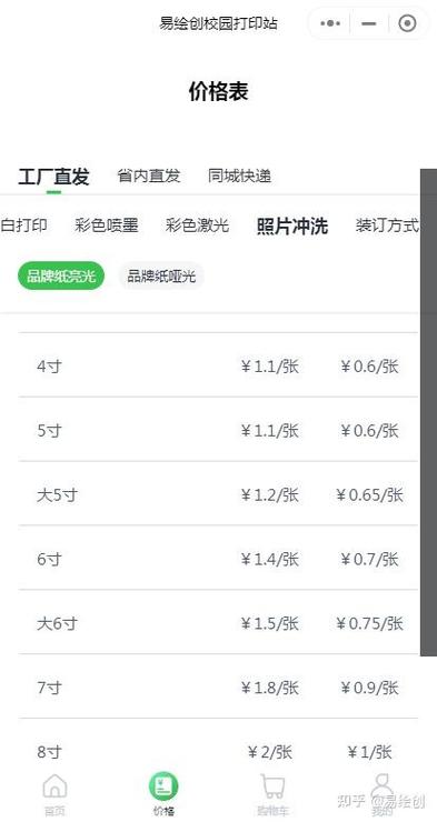 照片打印一张多少钱