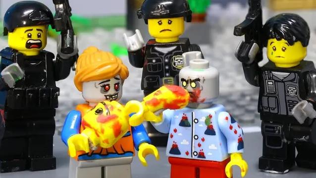 乐高定格动画乐高特警大战僵尸