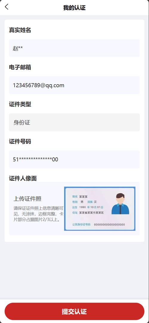 实名认证身份证正反面照片