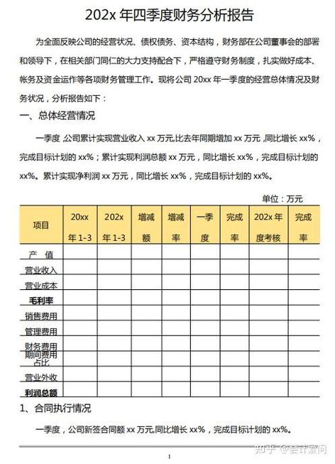 财务分析报告范文ppt