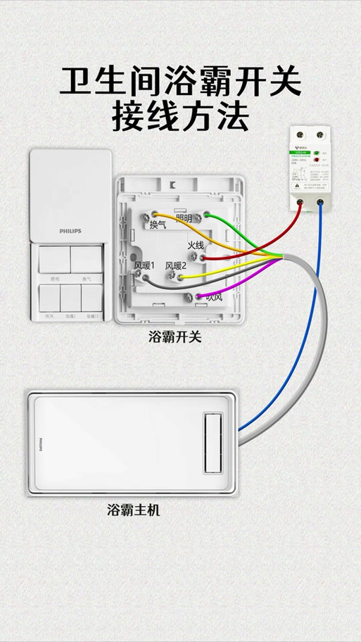 智能浴霸触摸面板开关怎么接线