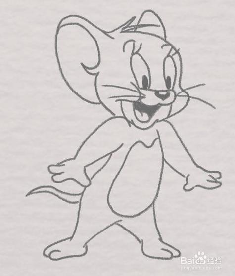 猫和老鼠简笔画 杰瑞