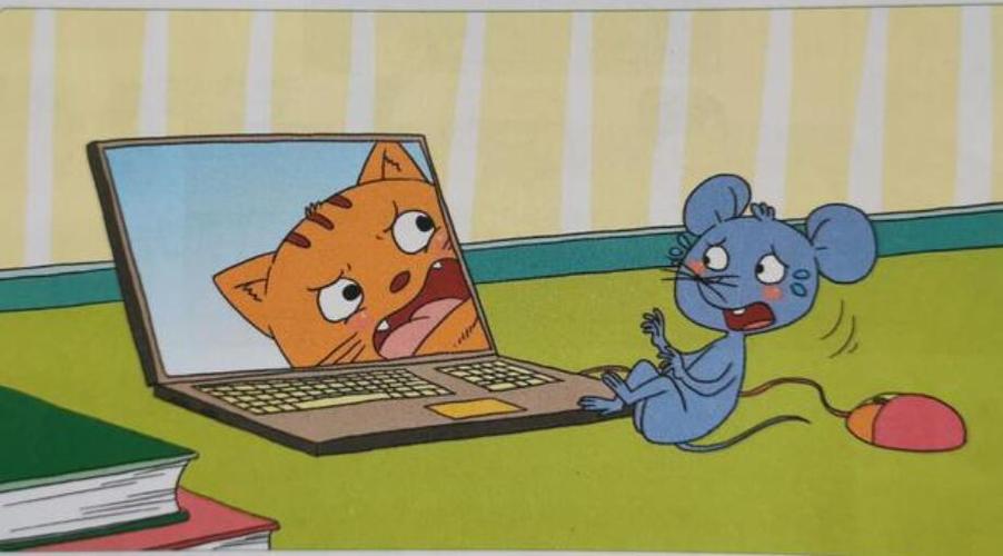 电脑出现猫有一只小老鼠看图写话