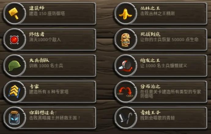 王国保卫战复仇 成就攻略