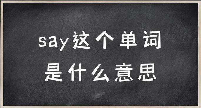 say的意思有说明