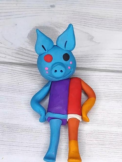 用蓝色粘土做手工