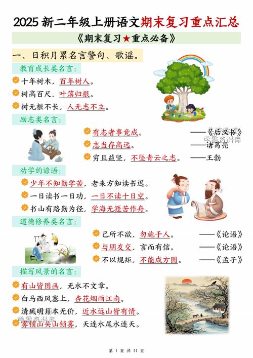 二年级语文上册考试重点