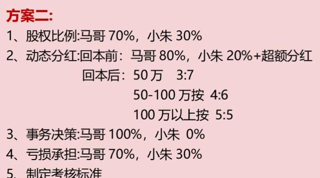 2人合伙最佳利润分配