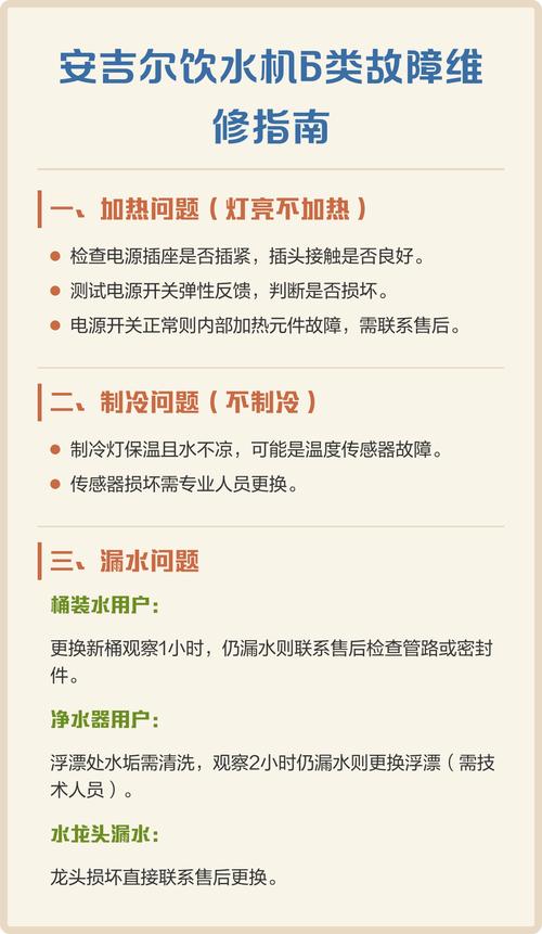 安吉尔饮水机加热灯亮不烧水了咋办