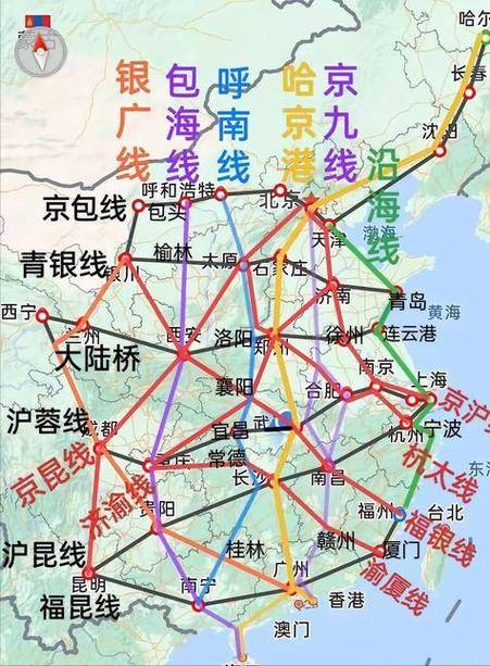 中囯铁路线路图