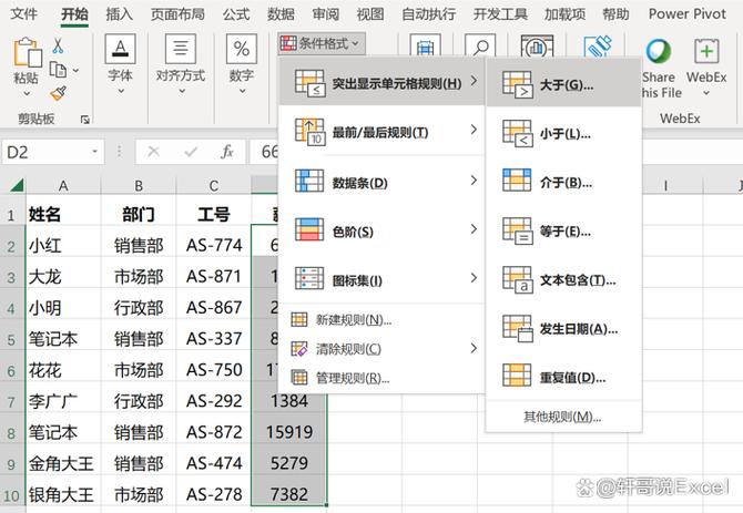 excel大于一个值,变红单元格格式