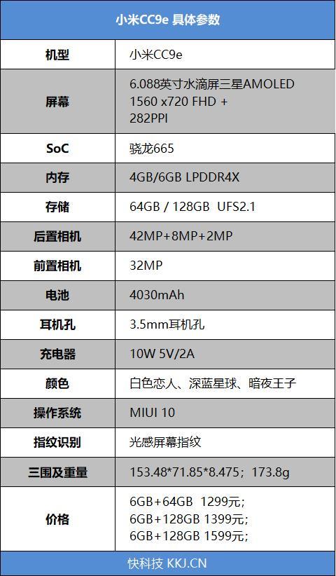 小米cc9e参数