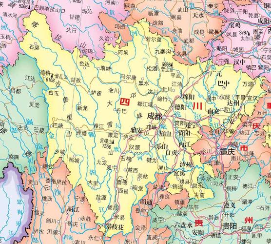 四川省地图 放大图片