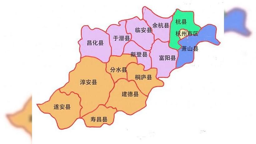 杭州市最新行政区划图