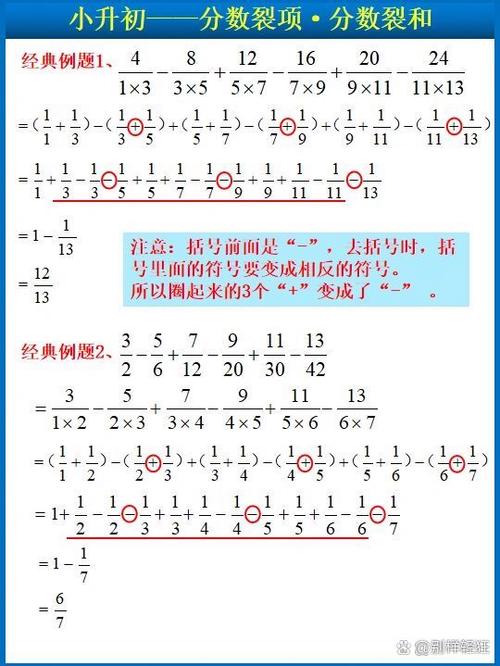 六年级分数裂项公式大全