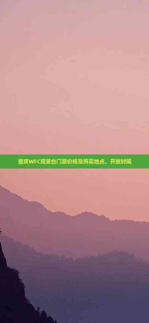 重庆wfc门票