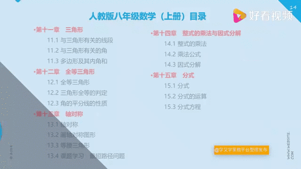 初二数学上册人教版教学视频