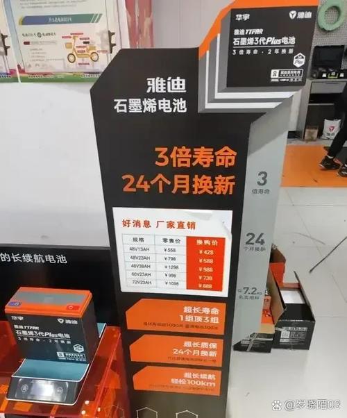 雅迪电动车锂电池以旧换新多少钱