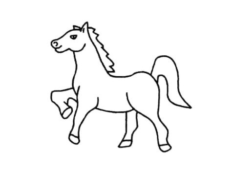 马怎样画简单画法