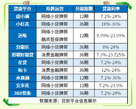 36期的贷款平台有哪些