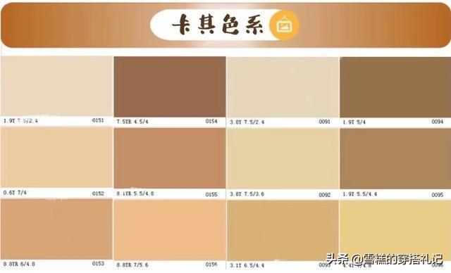 卡其色标准色卡图