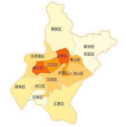 武汉各区分布图