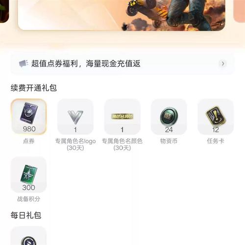 和平精英悦享卡续费还送点券吗