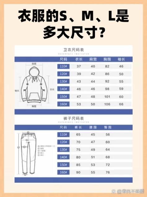 S M L衣服分别对应身高