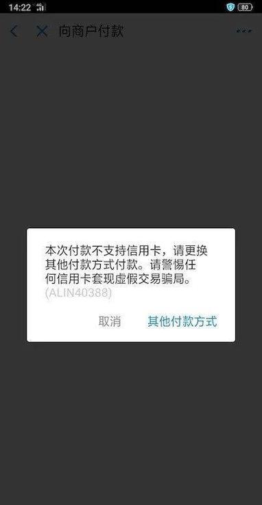 支付宝扫一扫无法付款