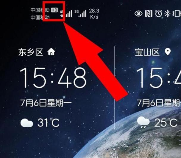屏幕左上角显示hd是什么意思
