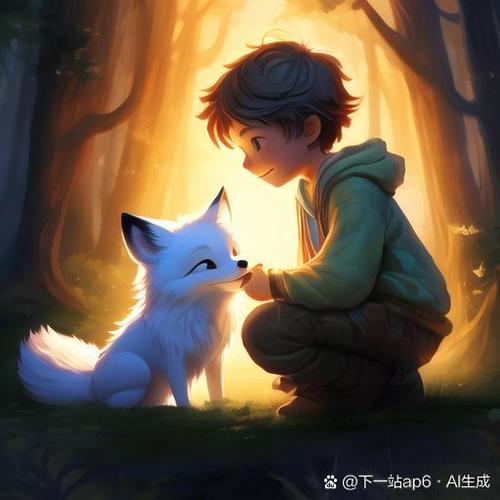 一个小男孩和一只狐狸的游戏
