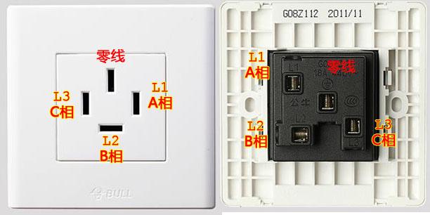 四孔380v插座接线图