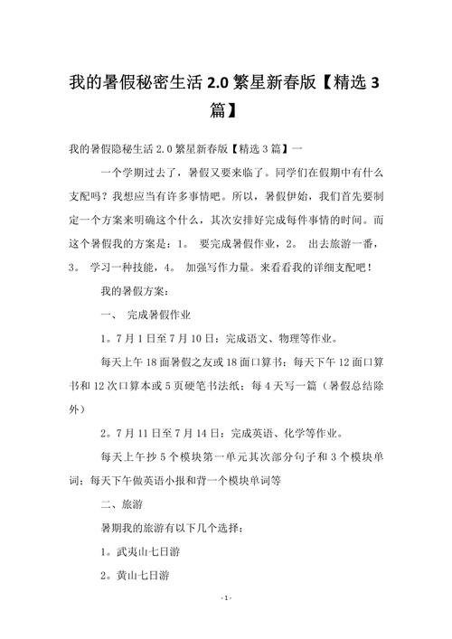 暑假秘密2.0繁星版新春版