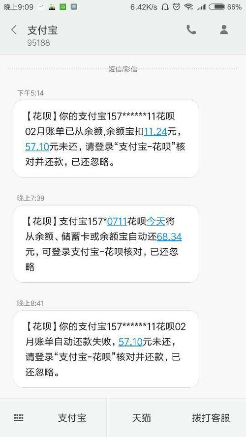 花呗消费会有短信提示吗